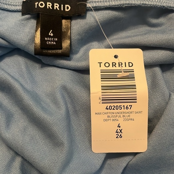NWT Torrid Maxi Chiffon Undershort Skirt Blissful Blue Torrid Size 4X - Picture 9 of 13